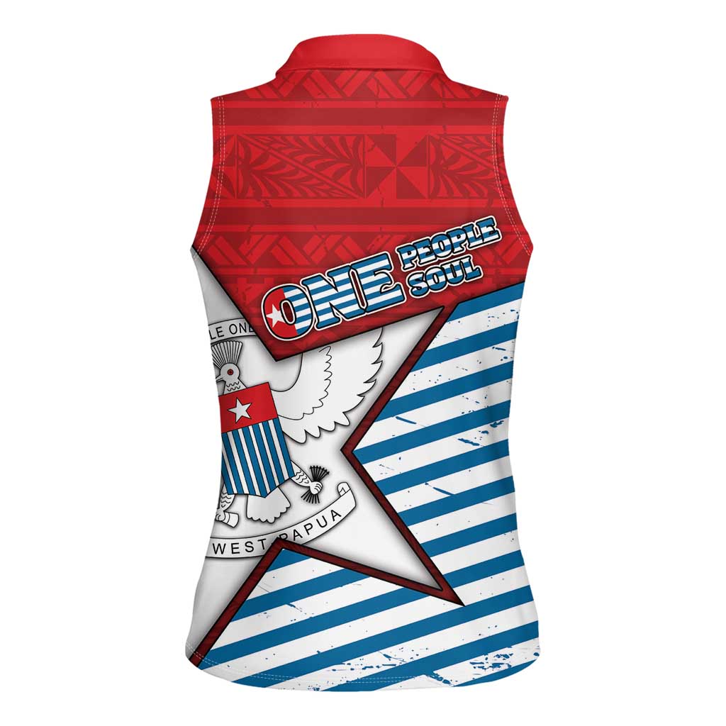 West Papua Morning Star Women Sleeveless Polo Shirt One People One Soul DT05 - Polynesian Pride