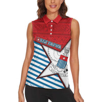 West Papua Morning Star Women Sleeveless Polo Shirt One People One Soul DT05 - Polynesian Pride