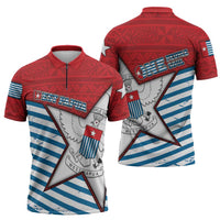 West Papua Morning Star Zipper Polo Shirt One People One Soul DT05 - Polynesian Pride