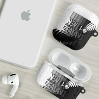 New Zealand Football AirPods Case Silver Fern Maori Pattern Monochrome