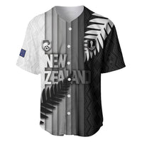 Custom New Zealand Football Baseball Jersey Silver Fern Maori Pattern Monochrome