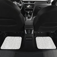 Custom New Zealand Football Car Mats Silver Fern Maori Pattern Monochrome
