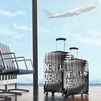 New Zealand Football Luggage Cover Silver Fern Maori Pattern Monochrome DT05 - Polynesian Pride