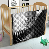 New Zealand Football Quilt Silver Fern Maori Pattern Monochrome