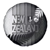New Zealand Football Spare Tire Cover Silver Fern Maori Pattern Monochrome DT05 - Polynesian Pride