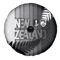 New Zealand Football Spare Tire Cover Silver Fern Maori Pattern Monochrome DT05 - Polynesian Pride