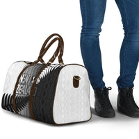 New Zealand Football Travel Bag Silver Fern Maori Pattern Monochrome DT05 - Polynesian Pride