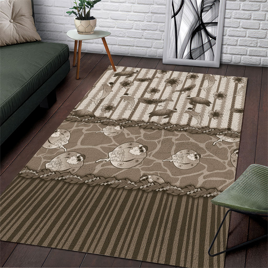 Hawaii Christmas In July Area Rug Beige Mele Kalikimaka Sea Animals DT05 Beige - Polynesian Pride