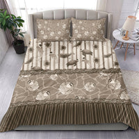 Hawaii Christmas In July Bedding Set Beige Mele Kalikimaka Sea Animals