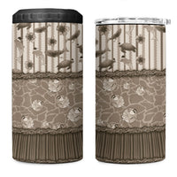 Hawaii Christmas In July 4 in 1 Can Cooler Tumbler Beige Mele Kalikimaka Sea Animals DT05 One Size: 16 oz Beige - Polynesian Pride