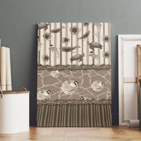 Hawaii Christmas In July Canvas Wall Art Beige Mele Kalikimaka Sea Animals