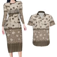 Hawaii Christmas In July Couples Matching Long Sleeve Bodycon Dress and Hawaiian Shirt Beige Mele Kalikimaka Sea Animals DT05 Beige - Polynesian Pride