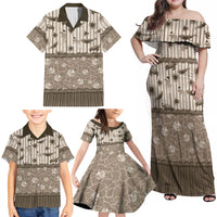 Hawaii Christmas In July Family Matching Off Shoulder Maxi Dress and Hawaiian Shirt Beige Mele Kalikimaka Sea Animals DT05 - Polynesian Pride