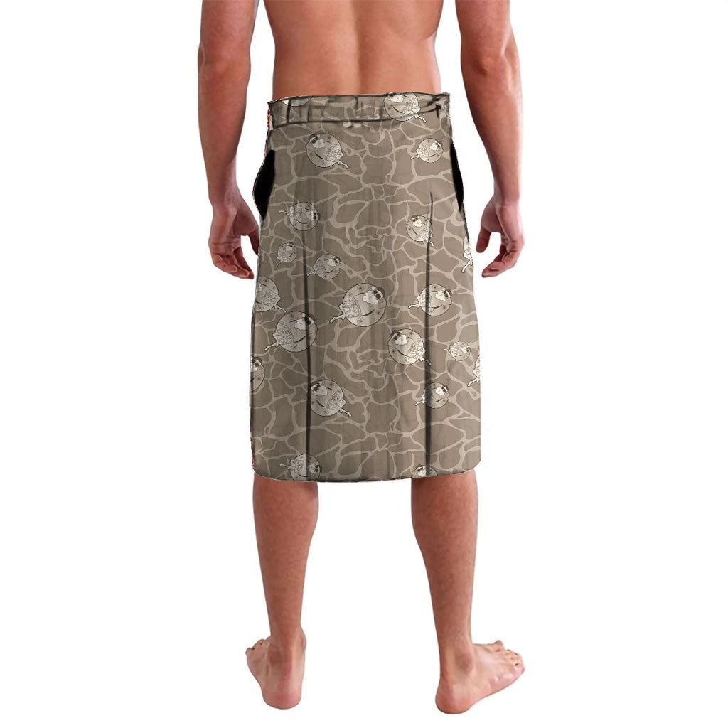 Hawaii Christmas In July Lavalava Beige Mele Kalikimaka Sea Animals