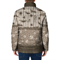 Hawaii Christmas In July Padded Jacket Beige Mele Kalikimaka Sea Animals
