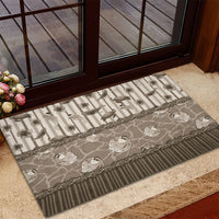 Hawaii Christmas In July Rubber Doormat Beige Mele Kalikimaka Sea Animals