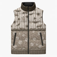 Hawaii Christmas In July Sleeveless Puffer Jacket Beige Mele Kalikimaka Sea Animals