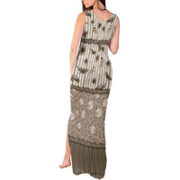 Hawaii Christmas In July Tank Maxi Dress Beige Mele Kalikimaka Sea Animals DT05 - Polynesian Pride