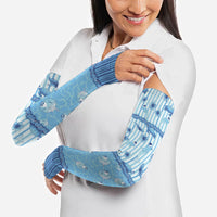 Hawaii Christmas In July Arm Sleeves Sky Blue Mele Kalikimaka Sea Animals