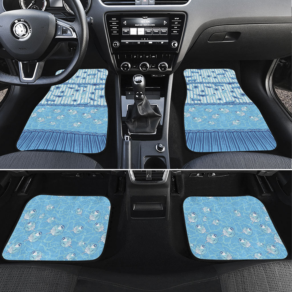 Hawaii Christmas In July Car Mats Sky Blue Mele Kalikimaka Sea Animals DT05 Set 4pcs Blue - Polynesian Pride