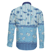 Hawaii Christmas In July Family Matching Short Sleeve Bodycon Dress and Hawaiian Shirt Sky Blue Mele Kalikimaka Sea Animals DT05 - Polynesian Pride