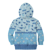 Hawaii Christmas In July Kid Hoodie Sky Blue Mele Kalikimaka Sea Animals DT05 - Polynesian Pride