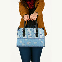 Hawaii Christmas In July Leather Bag Sky Blue Mele Kalikimaka Sea Animals DT05 - Polynesian Pride