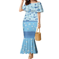 Hawaii Christmas In July Mermaid Dress Sky Blue Mele Kalikimaka Sea Animals DT05 Women Blue - Polynesian Pride