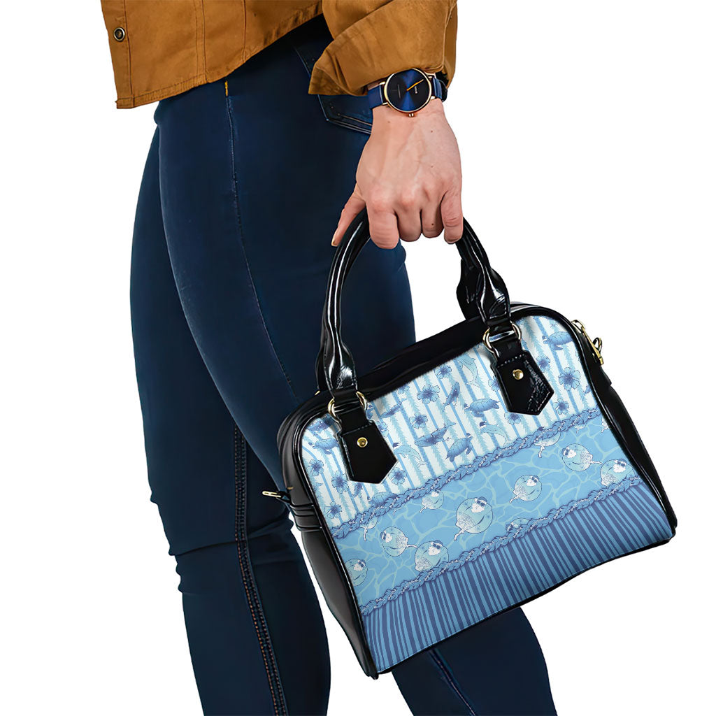 Hawaii Christmas In July Shoulder Handbag Sky Blue Mele Kalikimaka Sea Animals