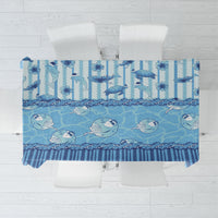 Hawaii Christmas In July Tablecloth Sky Blue Mele Kalikimaka Sea Animals DT05 Blue - Polynesian Pride