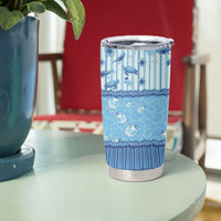 Hawaii Christmas In July Tumbler Cup Sky Blue Mele Kalikimaka Sea Animals