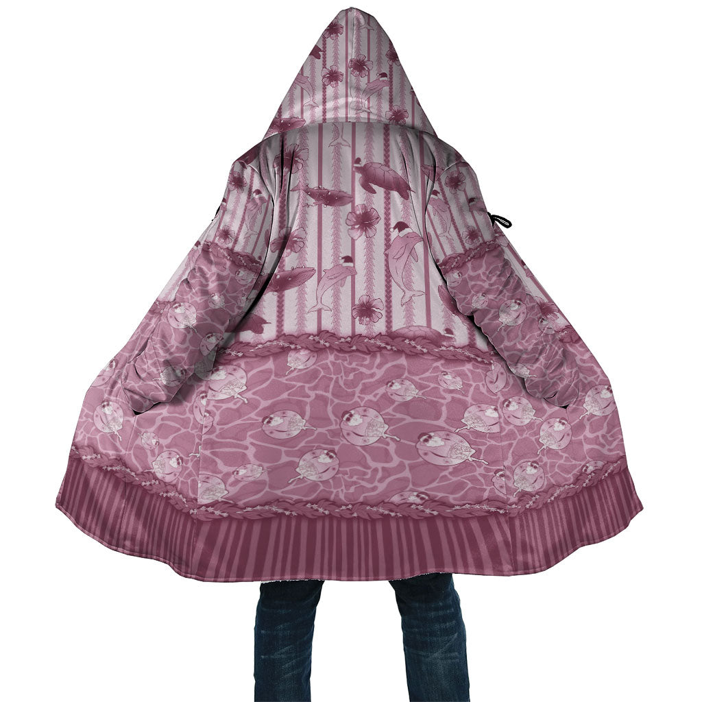 Hawaii Christmas In July Cloak Dusty Pink Mele Kalikimaka Sea Animals DT05 Unisex Pink - Polynesian Pride