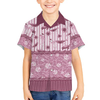 Hawaii Christmas In July Family Matching Mermaid Dress and Hawaiian Shirt Dusty Pink Mele Kalikimaka Sea Animals DT05 Son's Shirt Pink - Polynesian Pride