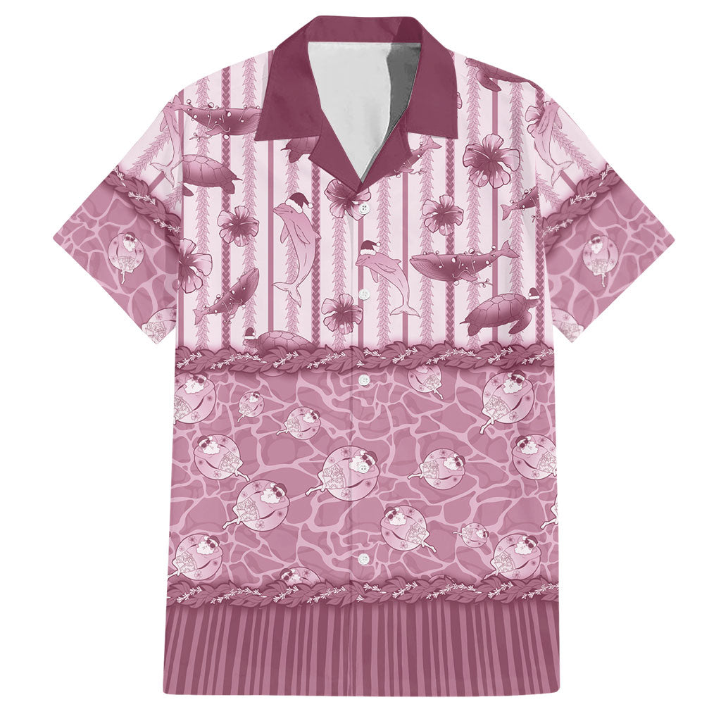 Hawaii Christmas In July Hawaiian Shirt Dusty Pink Mele Kalikimaka Sea Animals DT05 Pink - Polynesian Pride