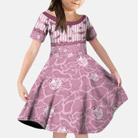 Hawaii Christmas In July Kid Short Sleeve Dress Dusty Pink Mele Kalikimaka Sea Animals DT05 KID Pink - Polynesian Pride