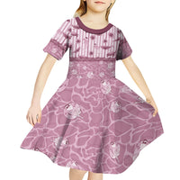 Hawaii Christmas In July Kid Short Sleeve Dress Dusty Pink Mele Kalikimaka Sea Animals DT05 - Polynesian Pride