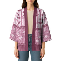 Hawaii Christmas In July Kimono Dusty Pink Mele Kalikimaka Sea Animals