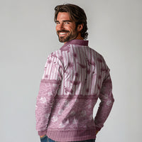 Hawaii Christmas In July Long Sleeve Polo Shirt Dusty Pink Mele Kalikimaka Sea Animals DT05 - Polynesian Pride