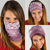 Hawaii Christmas In July Neck Gaiter Dusty Pink Mele Kalikimaka Sea Animals
