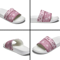 Hawaii Christmas In July Slide Sandals Dusty Pink Mele Kalikimaka Sea Animals