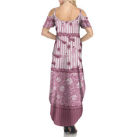 Hawaii Christmas In July Summer Maxi Dress Dusty Pink Mele Kalikimaka Sea Animals DT05 - Polynesian Pride