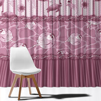 Hawaii Christmas In July Window Curtain Dusty Pink Mele Kalikimaka Sea Animals