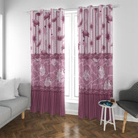 Hawaii Christmas In July Window Curtain Dusty Pink Mele Kalikimaka Sea Animals