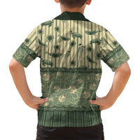 Hawaii Christmas In July Family Matching Long Sleeve Bodycon Dress and Hawaiian Shirt Olive Green Mele Kalikimaka Sea Animals DT05 - Polynesian Pride