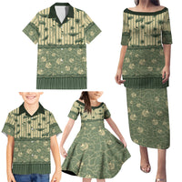 Hawaii Christmas In July Family Matching Puletasi and Hawaiian Shirt Olive Green Mele Kalikimaka Sea Animals DT05 - Polynesian Pride