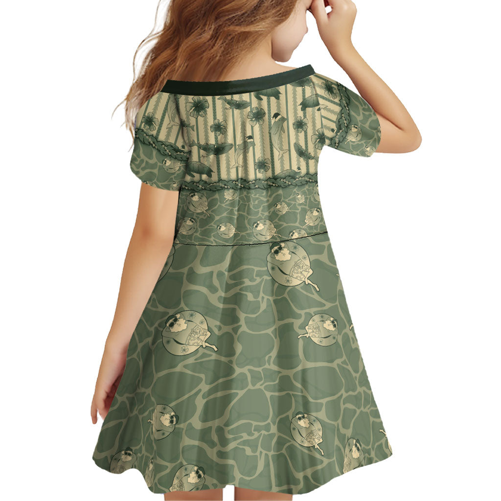 Hawaii Christmas In July Family Matching Tank Maxi Dress and Hawaiian Shirt Olive Green Mele Kalikimaka Sea Animals DT05 - Polynesian Pride
