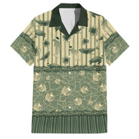 Hawaii Christmas In July Family Matching Tank Maxi Dress and Hawaiian Shirt Olive Green Mele Kalikimaka Sea Animals DT05 Dad's Shirt - Short Sleeve Green - Polynesian Pride