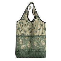 Hawaii Christmas In July Grocery Bag Olive Green Mele Kalikimaka Sea Animals
