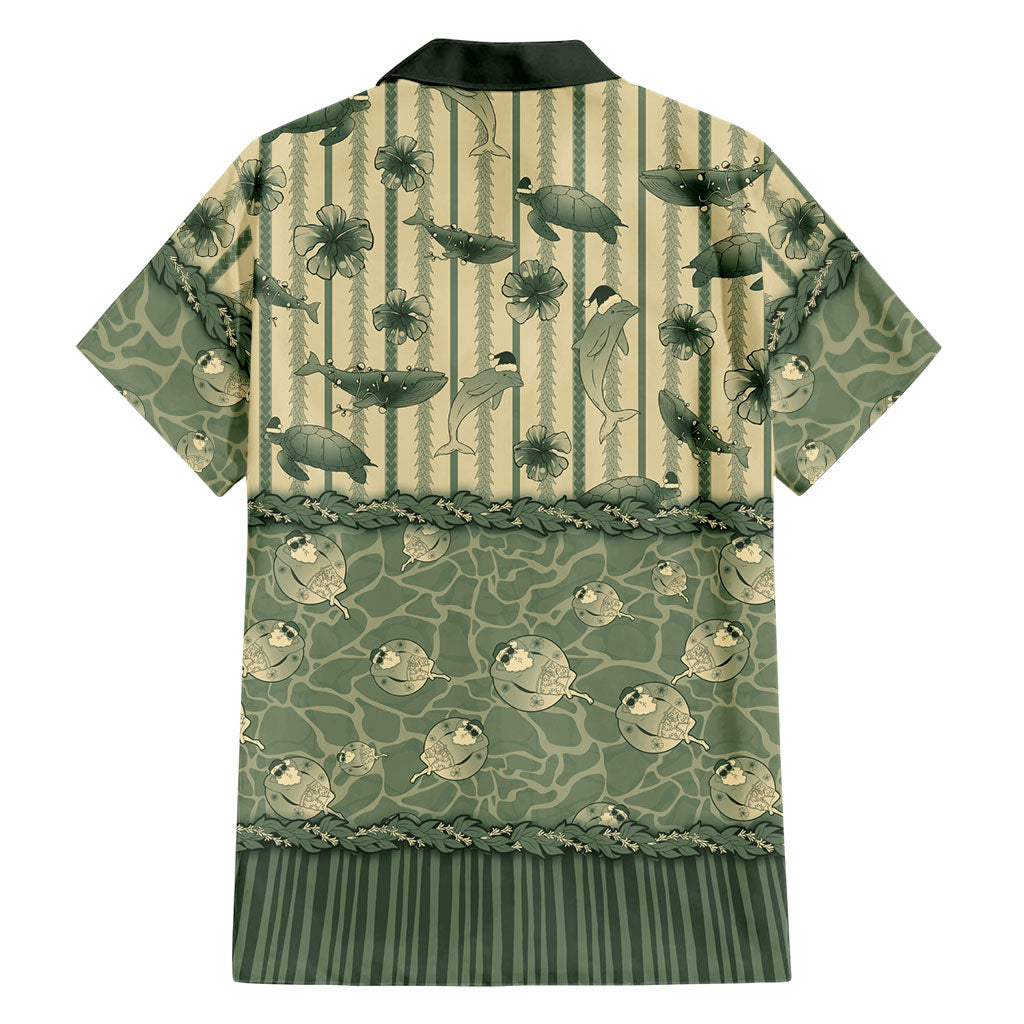 Hawaii Christmas In July Hawaiian Shirt Olive Green Mele Kalikimaka Sea Animals DT05 - Polynesian Pride