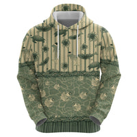 Hawaii Christmas In July Hoodie Olive Green Mele Kalikimaka Sea Animals DT05 - Polynesian Pride